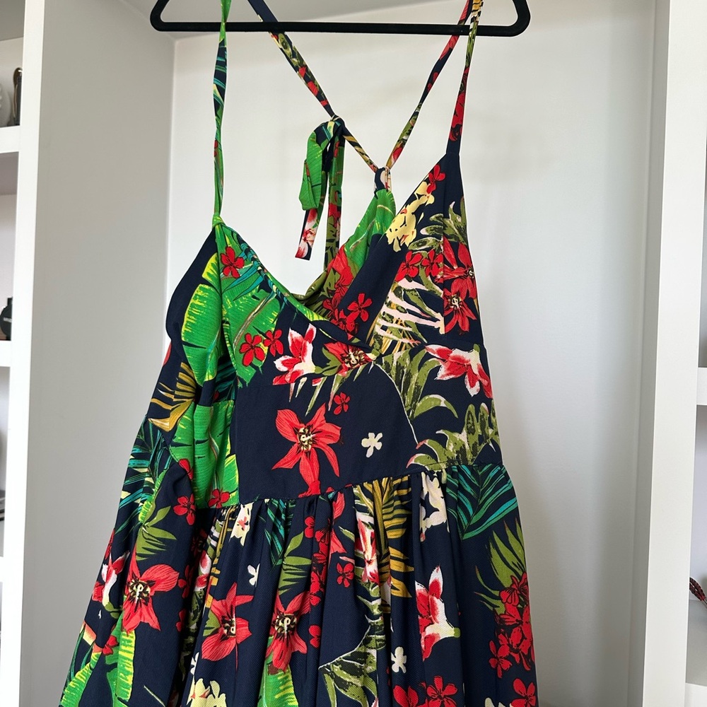 Floral Maxi Dress in Navy and Green